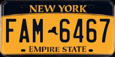 NY license plate FAM6467