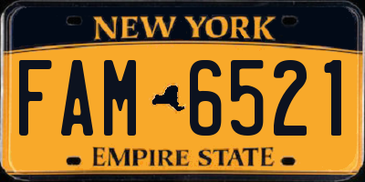 NY license plate FAM6521
