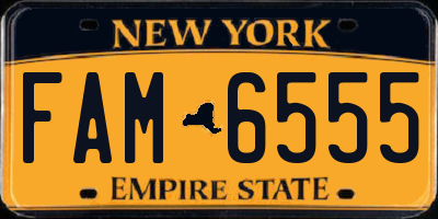 NY license plate FAM6555