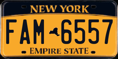 NY license plate FAM6557