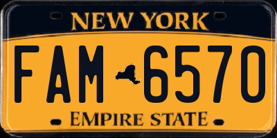 NY license plate FAM6570