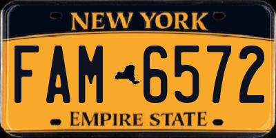 NY license plate FAM6572