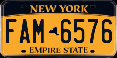 NY license plate FAM6576