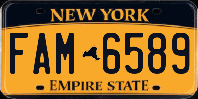 NY license plate FAM6589