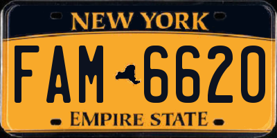 NY license plate FAM6620