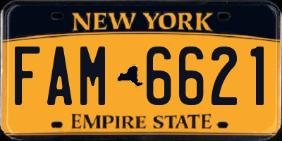 NY license plate FAM6621