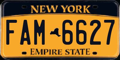 NY license plate FAM6627