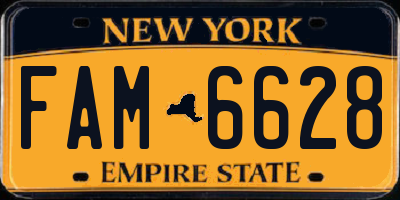 NY license plate FAM6628