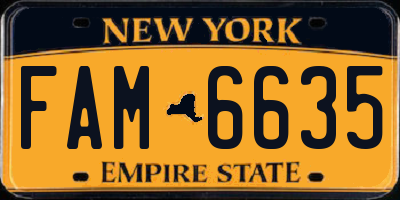 NY license plate FAM6635