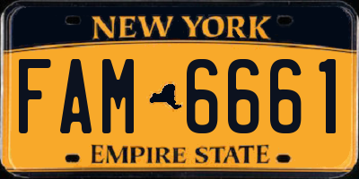 NY license plate FAM6661