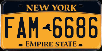 NY license plate FAM6686