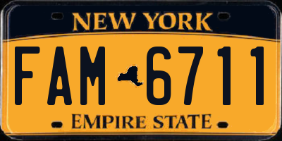 NY license plate FAM6711