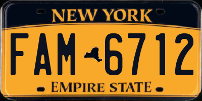 NY license plate FAM6712