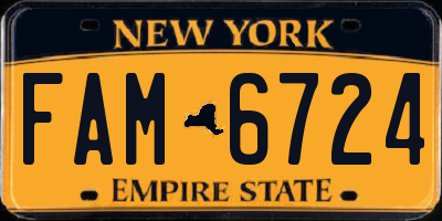 NY license plate FAM6724