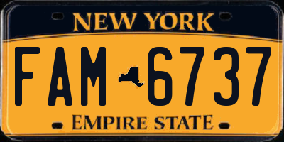 NY license plate FAM6737