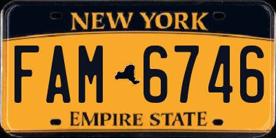 NY license plate FAM6746