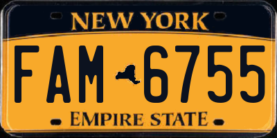 NY license plate FAM6755