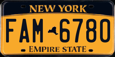 NY license plate FAM6780