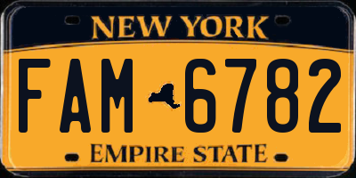 NY license plate FAM6782