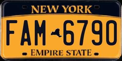 NY license plate FAM6790
