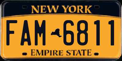 NY license plate FAM6811