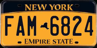 NY license plate FAM6824