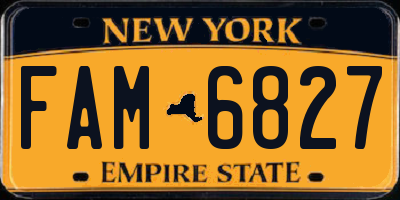 NY license plate FAM6827