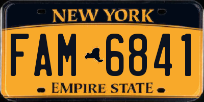 NY license plate FAM6841