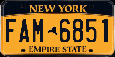 NY license plate FAM6851