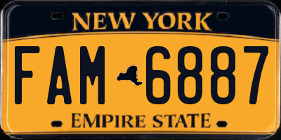 NY license plate FAM6887