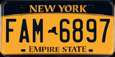 NY license plate FAM6897