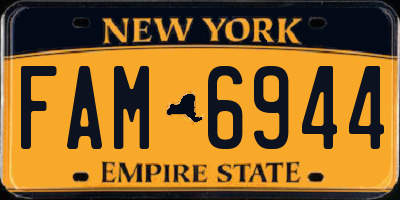 NY license plate FAM6944