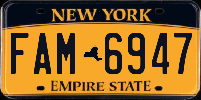 NY license plate FAM6947