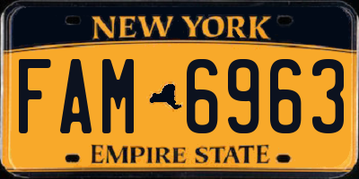 NY license plate FAM6963