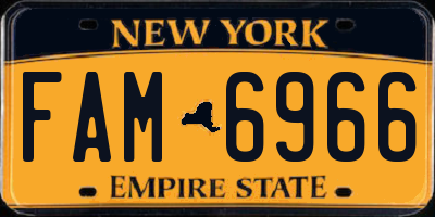 NY license plate FAM6966