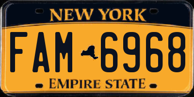 NY license plate FAM6968