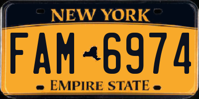 NY license plate FAM6974