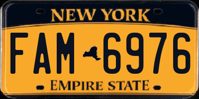NY license plate FAM6976