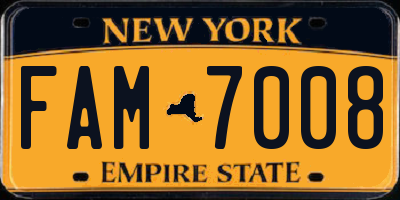 NY license plate FAM7008