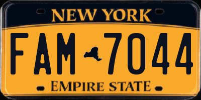 NY license plate FAM7044