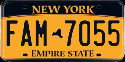 NY license plate FAM7055