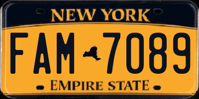 NY license plate FAM7089
