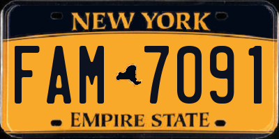 NY license plate FAM7091