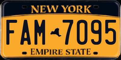NY license plate FAM7095