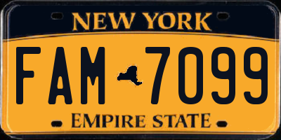 NY license plate FAM7099