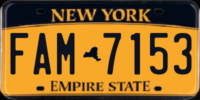 NY license plate FAM7153