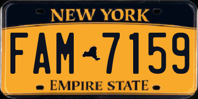 NY license plate FAM7159