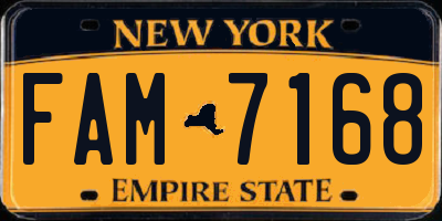 NY license plate FAM7168