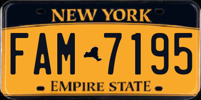 NY license plate FAM7195