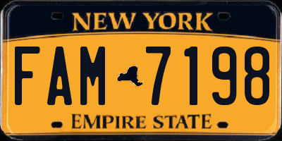 NY license plate FAM7198